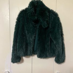 Wild Fable Green Fur Coat
